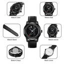 SKMEI Moon Phase Leather Wristwatch Stylish Timepiece Design