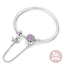 Sterling Silver Snake Chain Heart-shaped