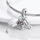 Silver Plated Charm Graduation Campus