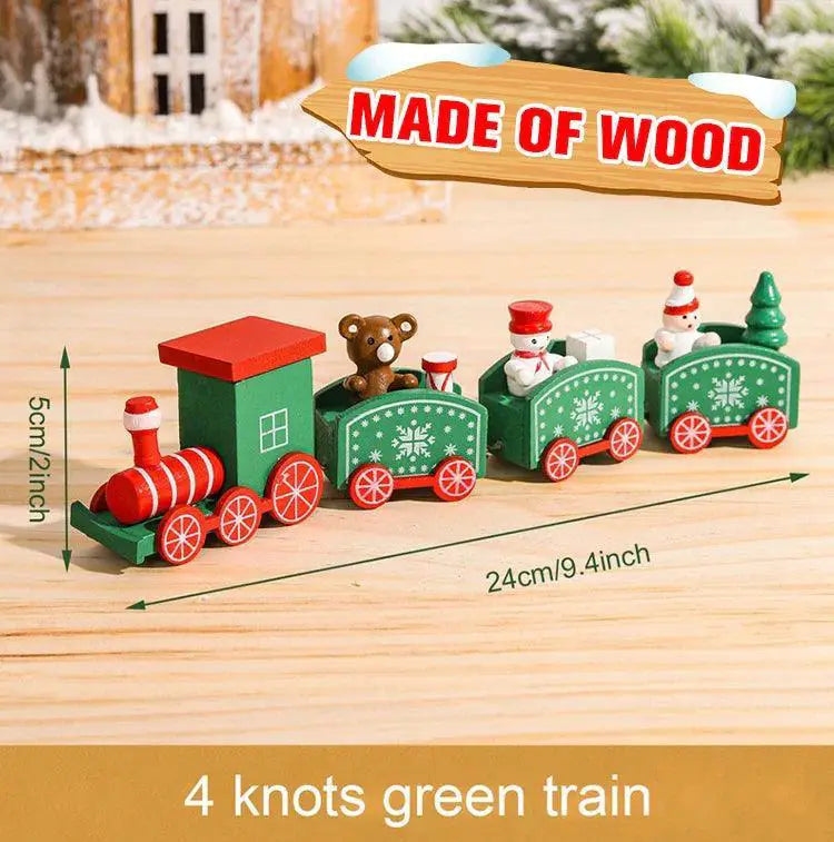 Nostalgic Charm Christmas Train Ornament — wooden train 13