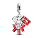 Sterling Silver Pendent Charm Red