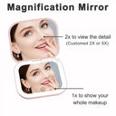 Vanity Mirror For Travelers 2X Magnifier