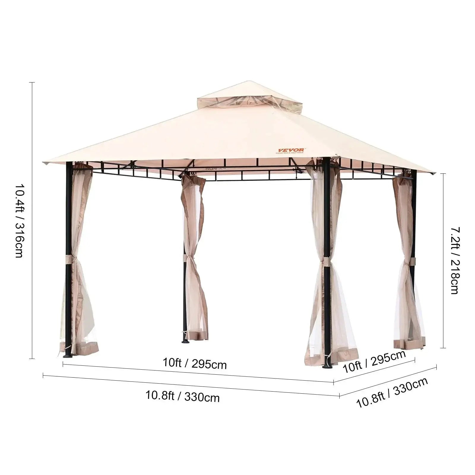 Vevor 11x11ft Portable Gazebo Waterproof Party Tent Outdoor