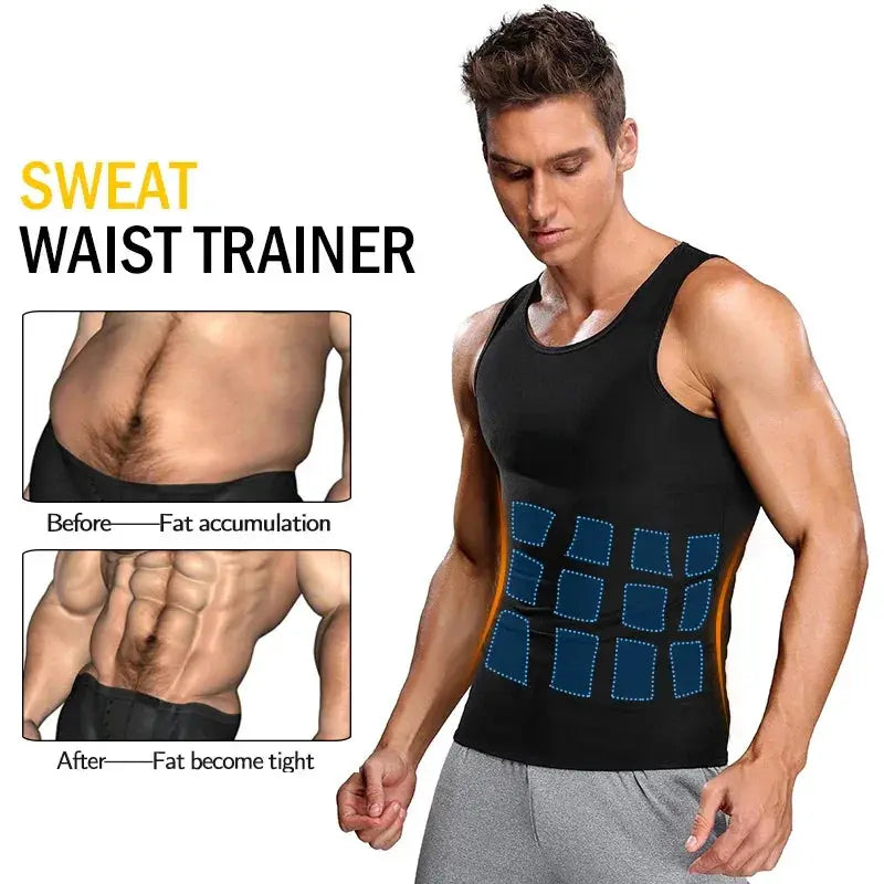 Hot Slimming Sauna Sweat Vest for Men Body Shaper Workout