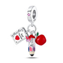 Sterling Silver Red Heart Shaped