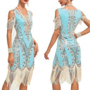 Long Sequin Flapper Costume Gown