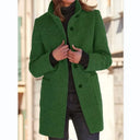 Loose Stand Collar Button Coat