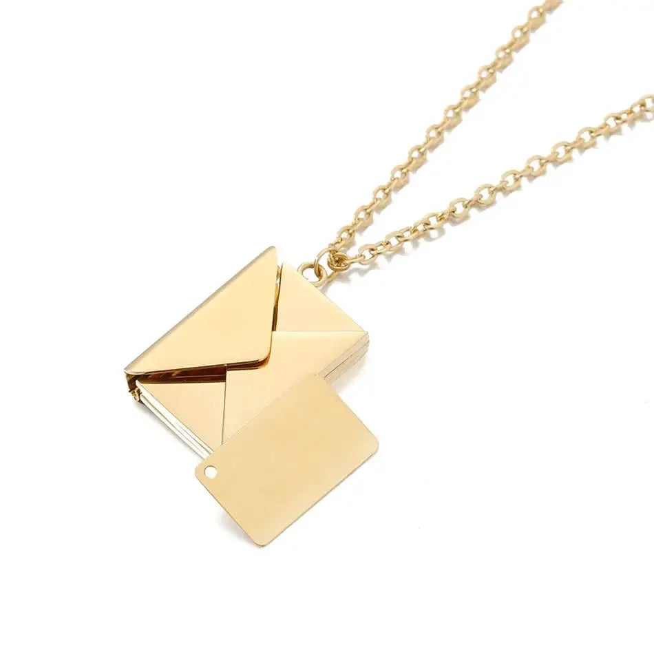 Custom Letter Envelope Necklace - Her — product view 14