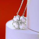 Pendant Necklace: Stainless Steel Love Magnetic Clover Women