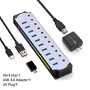 10 Port USB 3.0 Hub - Powered RGB Switch