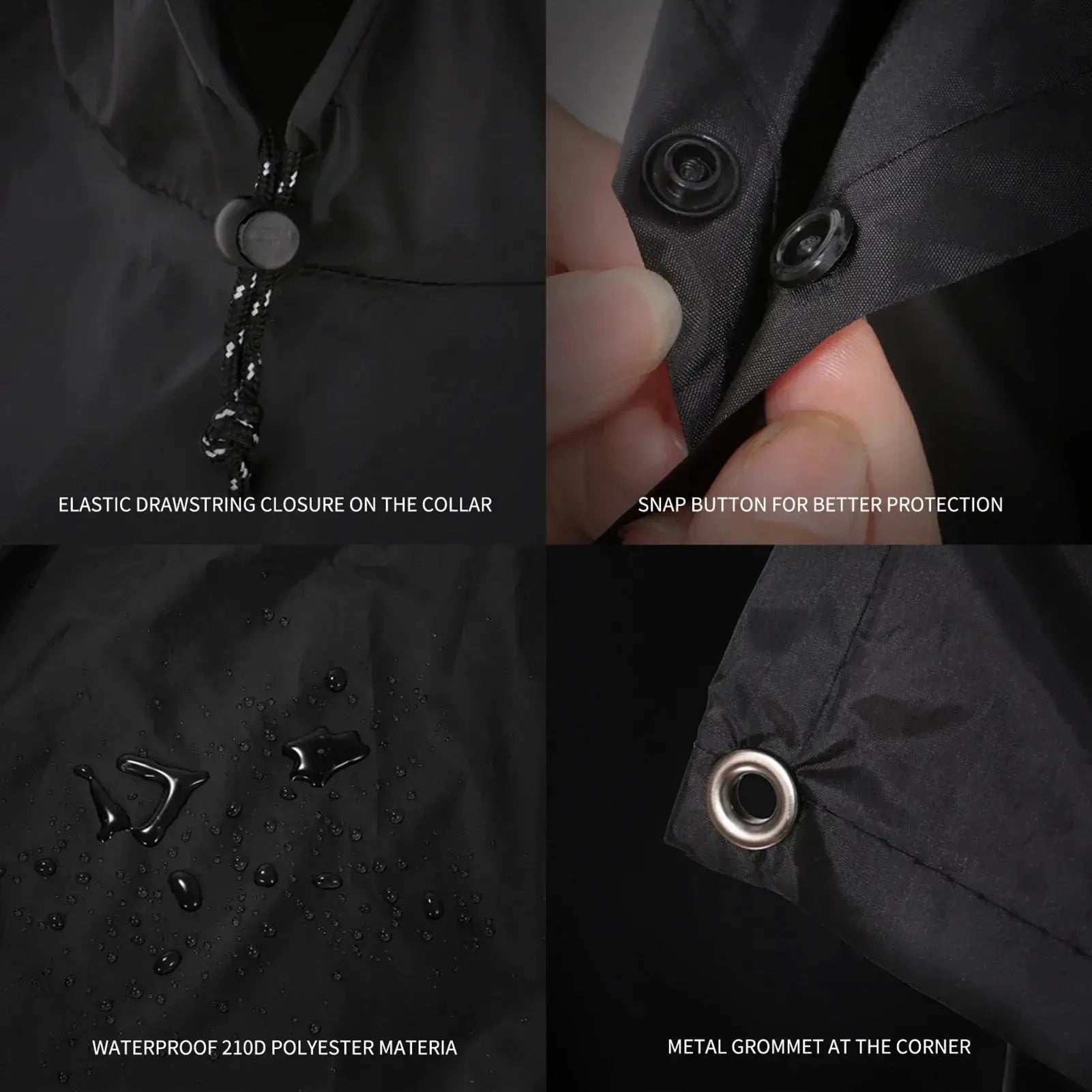 3 In 1 Waterproof Rain Poncho Hooded Coat All Weather