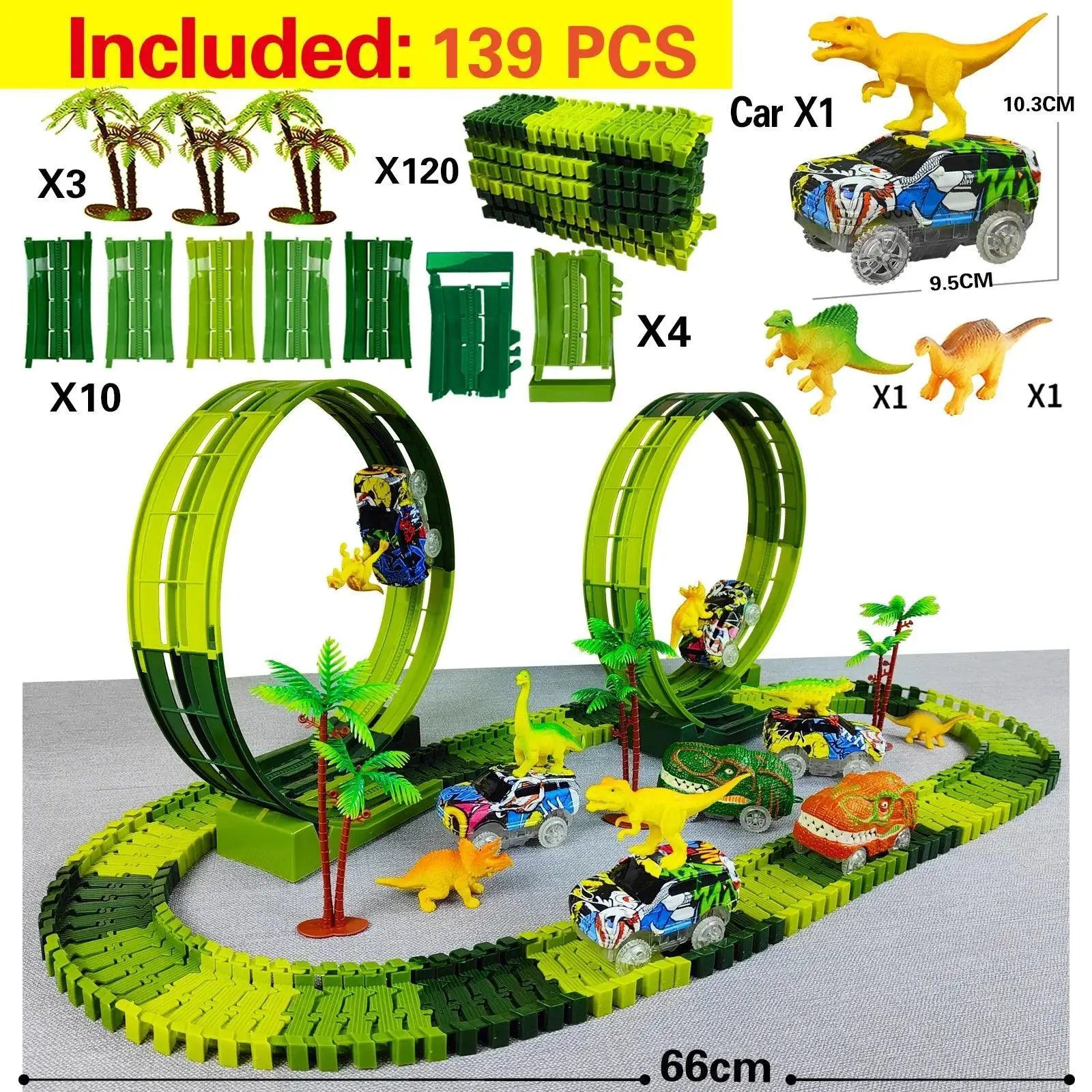 Climbing Dinosaur Track Adventure Playset Flexible Cars