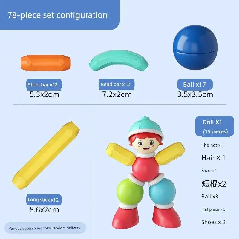Ledi Magnetic Rods Puzzle Building Blocks for Kids 2 to 6
