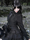 Elegant Gothic Lace Dress for Women Gala