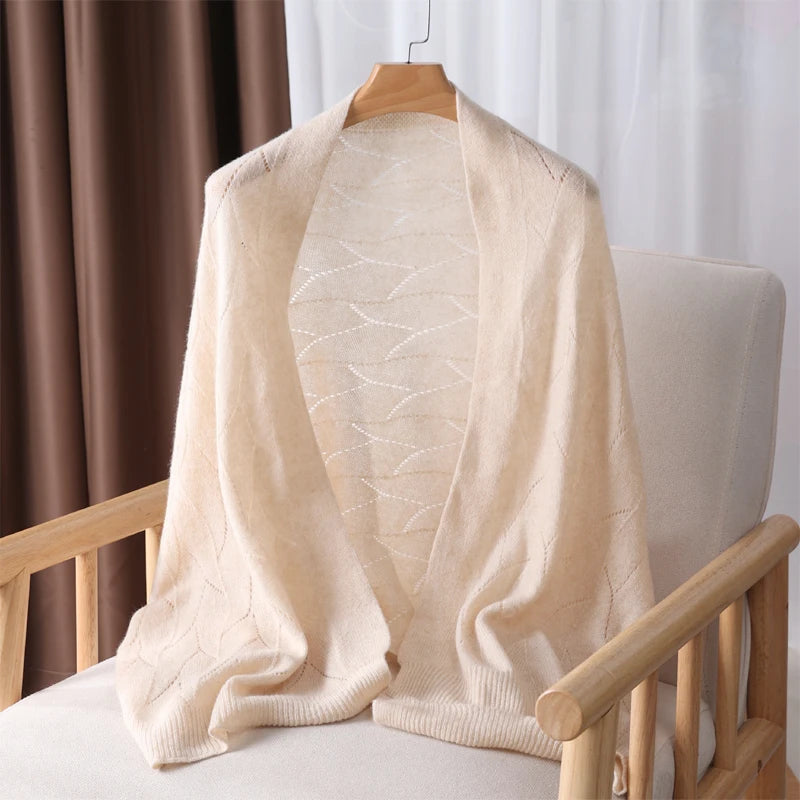 Cutout Wool Knit Winter Scarf