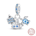 Sterling Silver Blue Ocean Ship