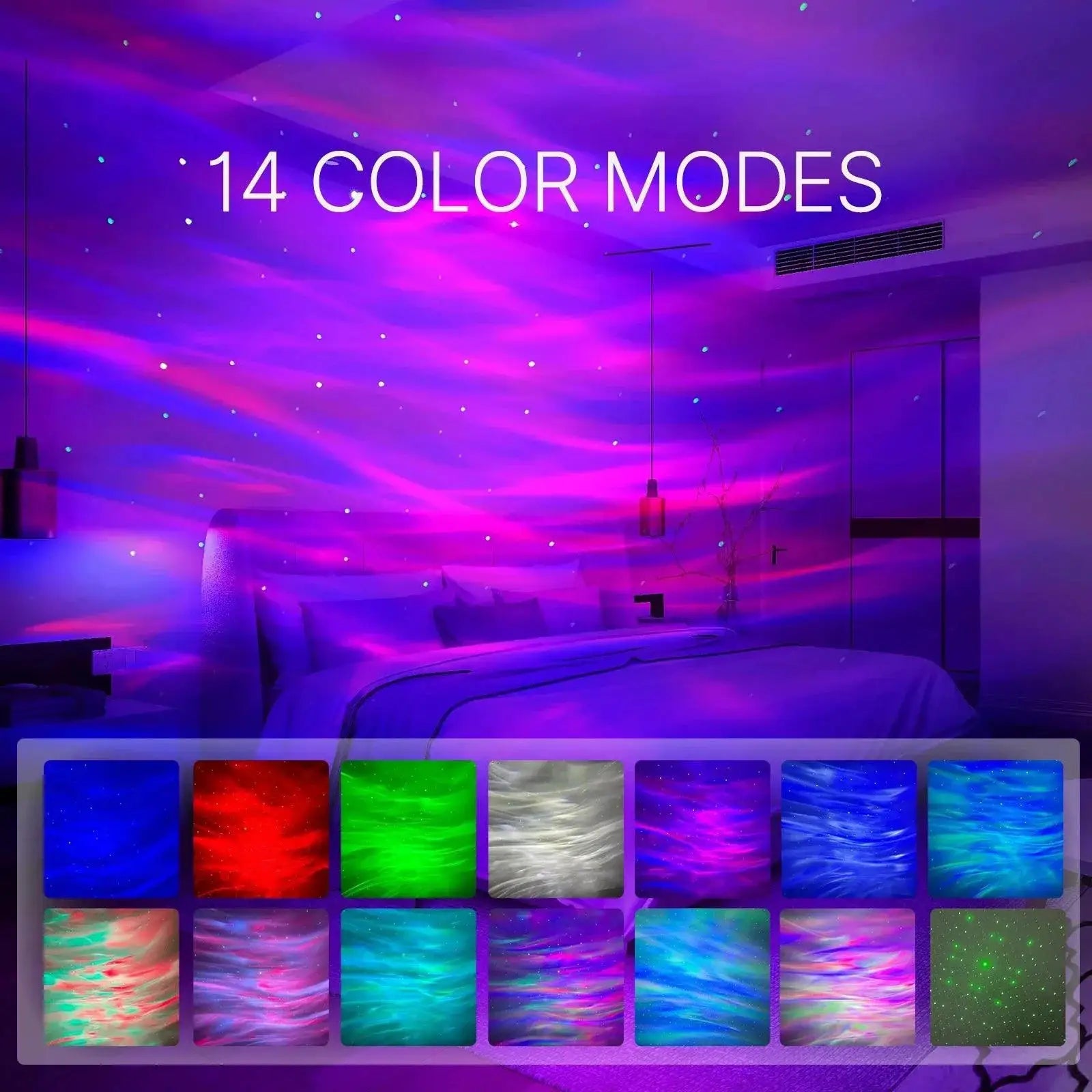 Galaxy Star Projector Night Light 14 Color Options Remote