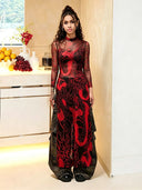 NIBBER Snake Print Sheer Blouse
