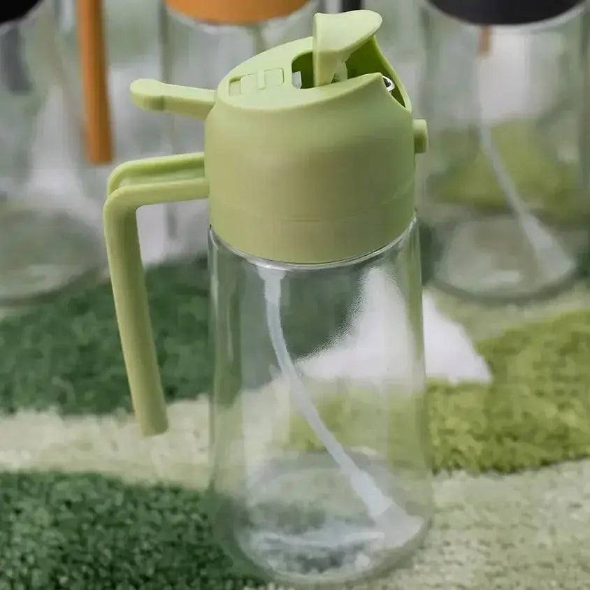 2in1 Glass Oil Sprayer Bottle 500ml For BBQ And Kitchen Tools - OurLum.com