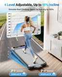 Walking Pad Treadmill Incline 15 Smart App 3.5HP 350 Lb