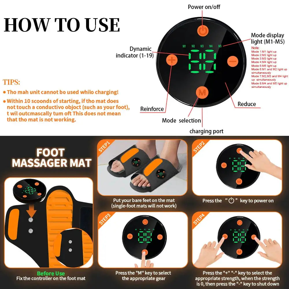 Micro Current Massager Shoes EMS Foot Massager