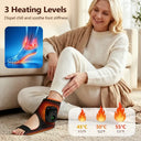 Rechargeable Air Compression Ankle Massager with Heat 3 Modes 4 Levels Heated Foot Wrap Pneumatic Ankle Foot Muscle Relaxer