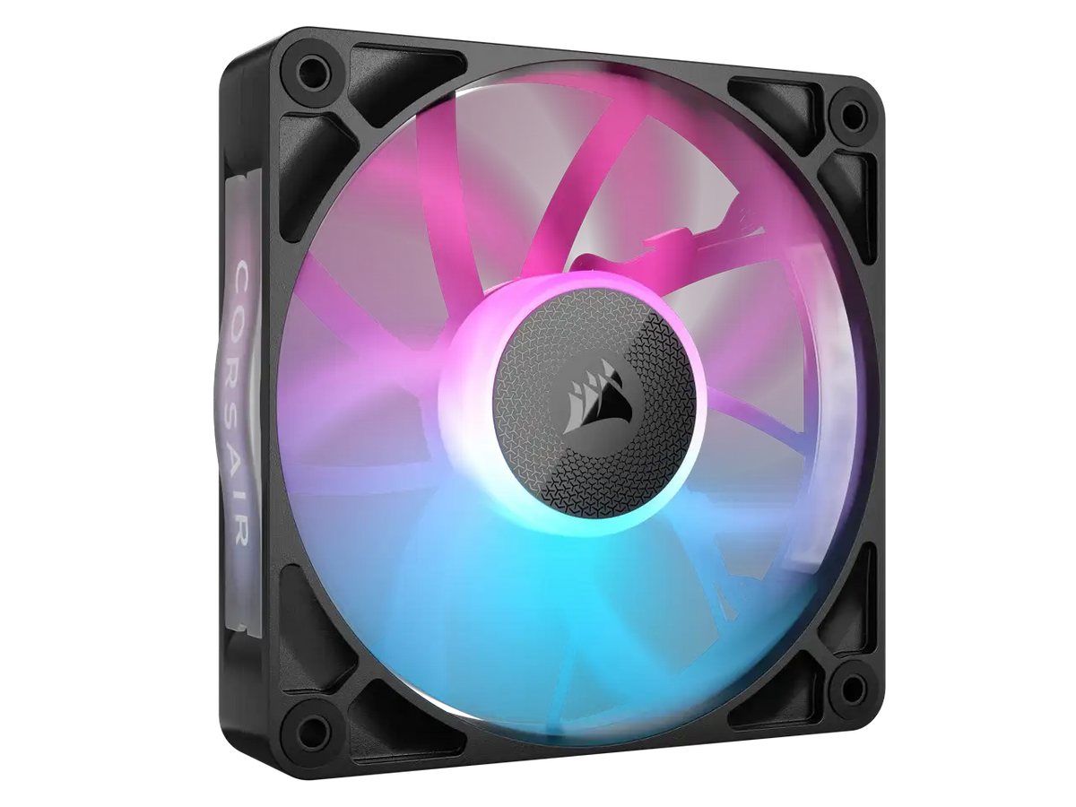 CORSAIR iCUE Link RX120 RGB 120mm PWM Fans with iCUE Link System Hub - Magnetic Dome Bearing - Triple Pack - Black