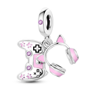 Silver Rainbow Flower Dragonfly Charm
