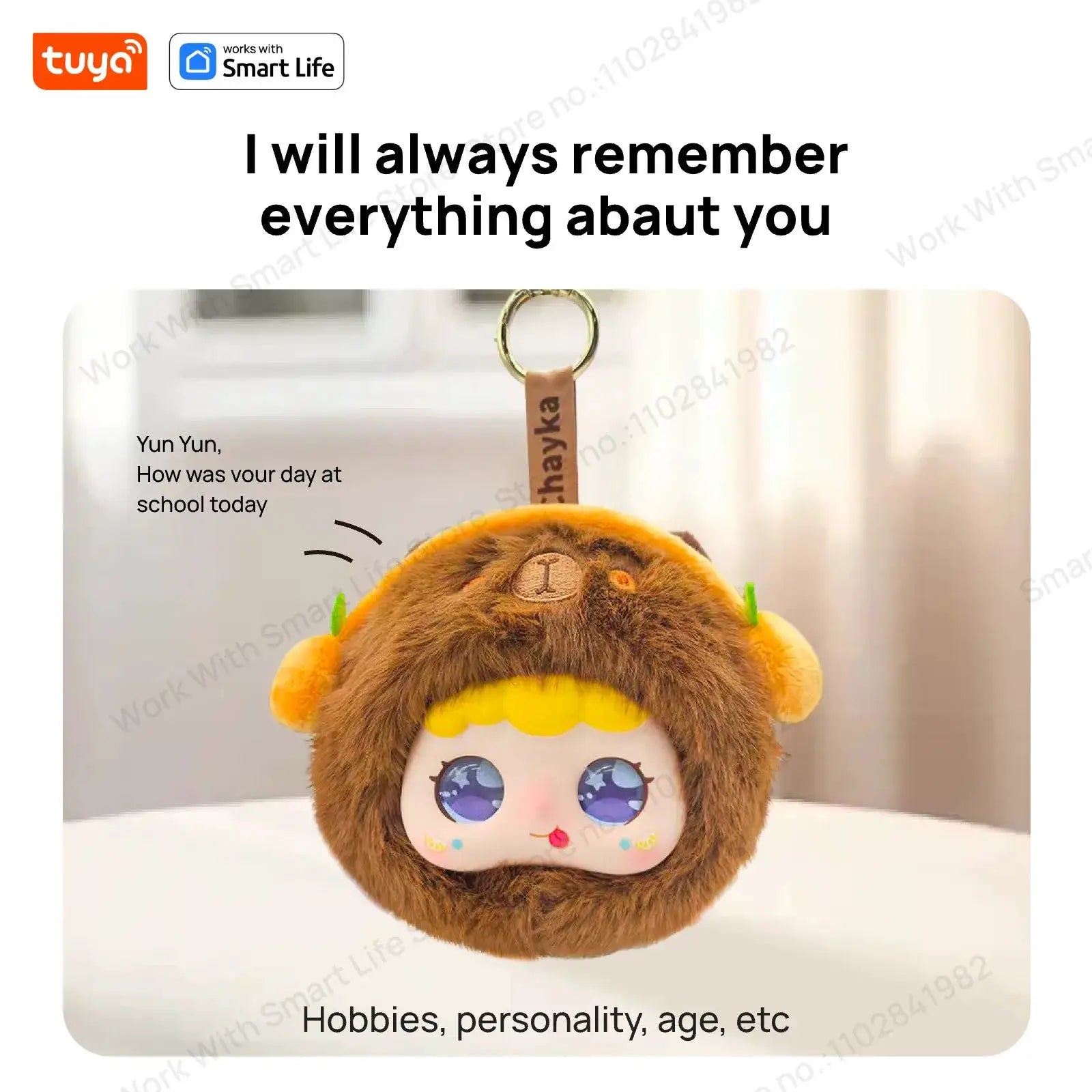 Tuya Smart AI Plush Robot With LED Eyes Rechargeable Toy For Kids And Families