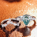 Sterling Silver Pear Diamond Ring