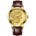 Dragon Crystal Mens Quartz Watch Waterproof Timepiece
