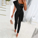 Sequin Patchwork Jumpsuit Sparkling Party Wear for Women