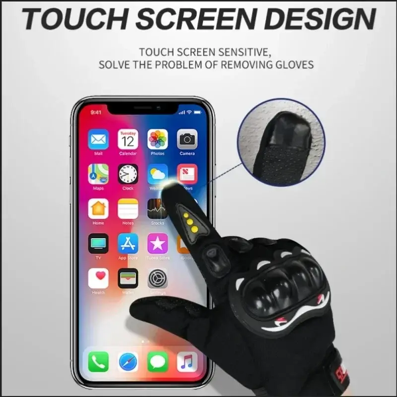 Full Finger Motorcycle Gloves Men Touch Screen Cycling Gear