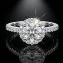 Round Moissanite Ring in Sterling Silver Classic