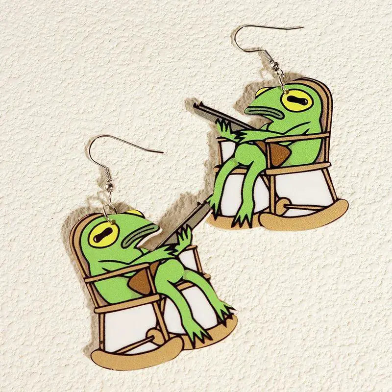 Exaggerated Cartoon Animal Earrings Unique Hip Hop Jewelry