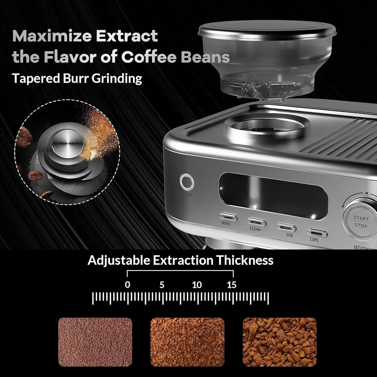 Tacleekii Espresso Machine Stainless Steel Professional — product view 4