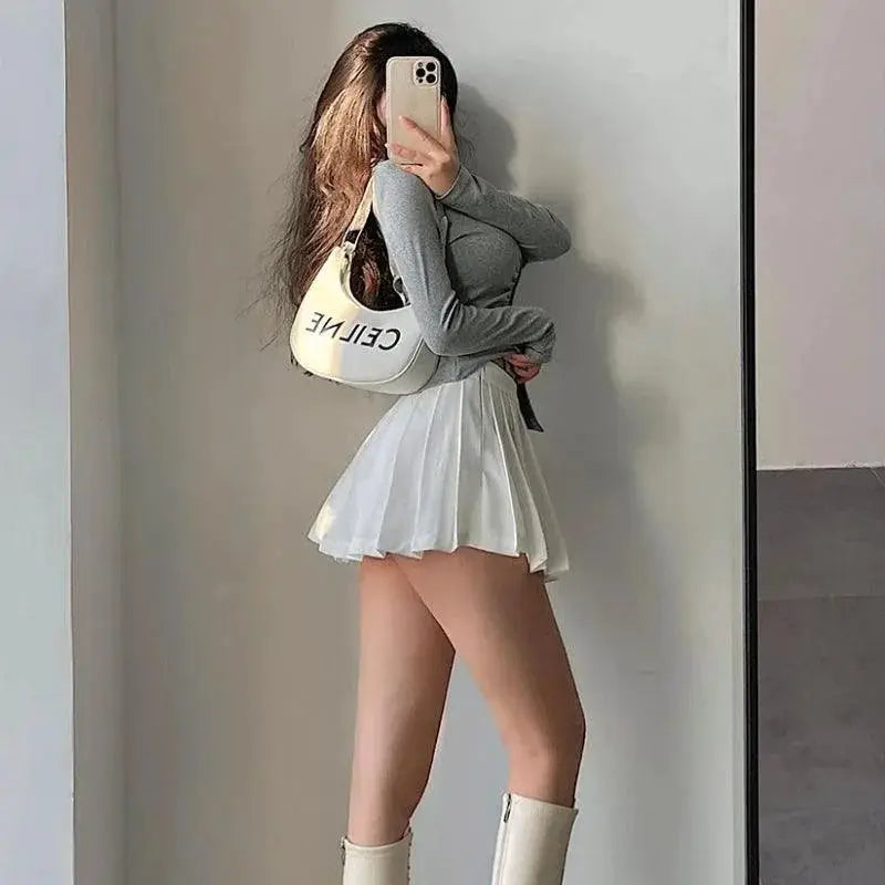 A Line Mini Skirt With Built In Shorts Streetwear Chic