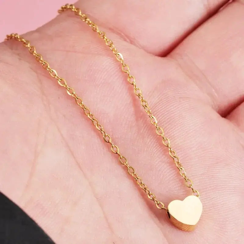 Minimalist Clavicle Necklaces For Women Tiny Heart Jewelry