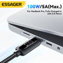 Essager USB Type C To USB C Cable 100W 5A PD Fast Charging