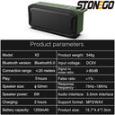 Portable Outdoor Bluetooth Speaker High Power Subwoofer Wireless Waterproof USB Music Player Support AUX TF Card for Camping Travel Party Beach Hiking Loud Stereo Sound Deep Bass Easy to Carry for Home Outdoor Use Great Gift