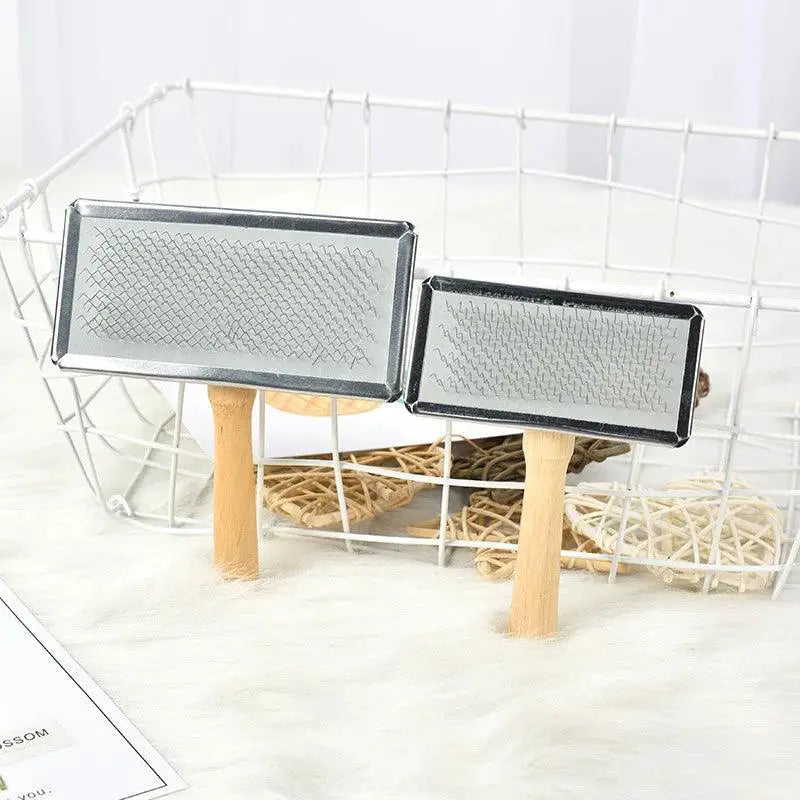 Pet Hair Shedding Brush Wooden Handle Reduces Ninety Percent