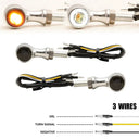 E Mark 3 In 1 LED Turn Signals Front Rear Brake Light 2 Pack Boost Visibility