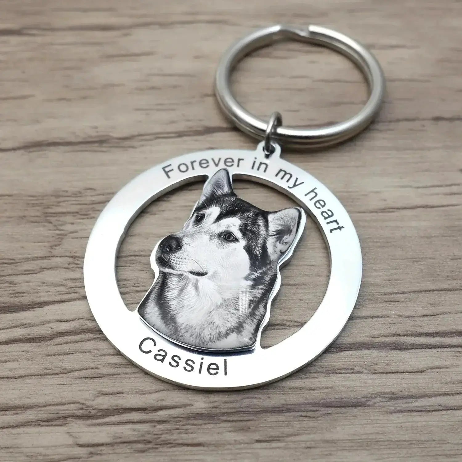Custom Pet Portrait Engraved Keychain Gift For Pet Lovers