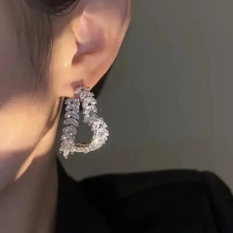 Korean Style Light Luxury Zircon Earrings For Women