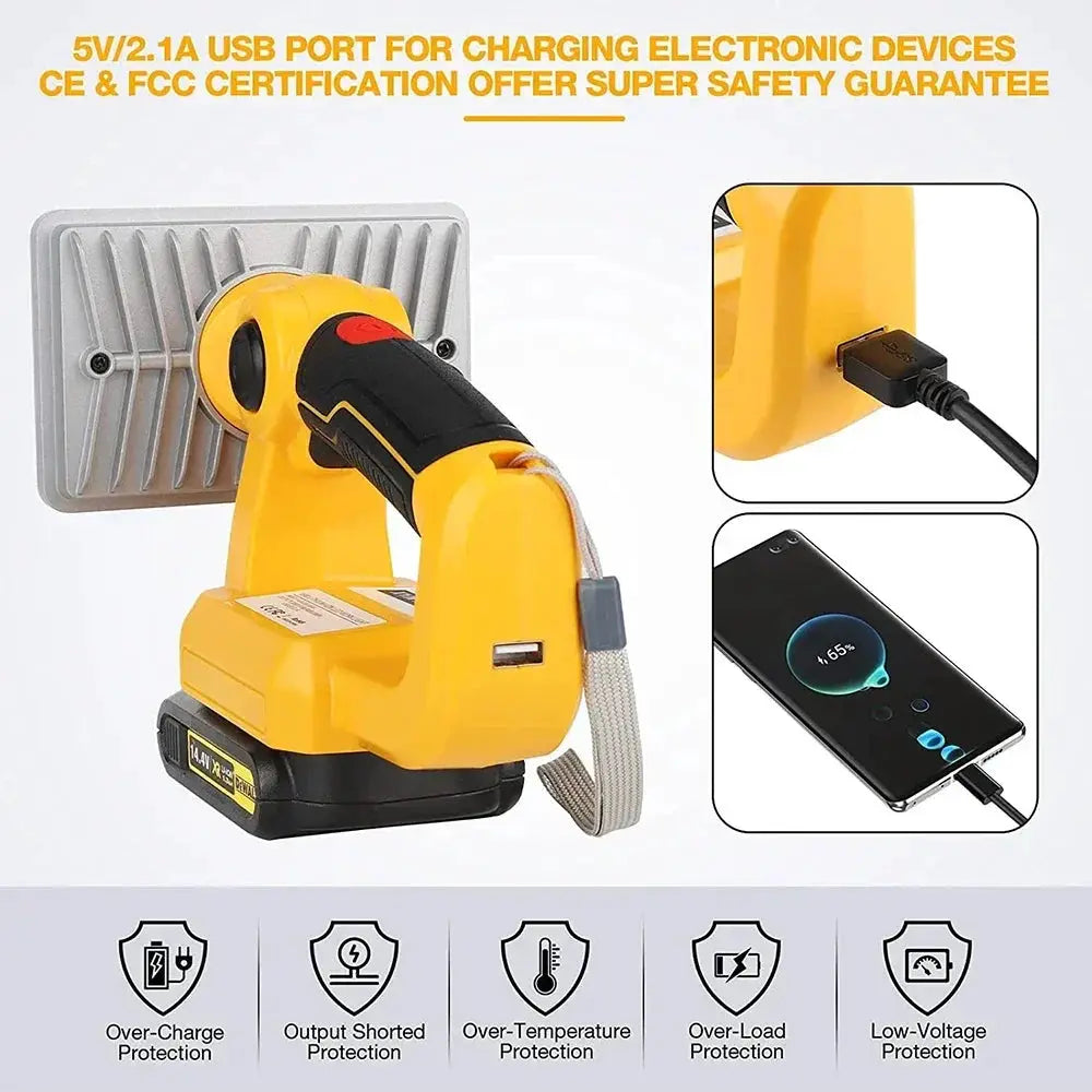 5 Inch 9W LED Work Light Torch for Milwaukee Dewalt Makita