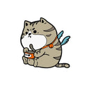 Cat Reading Enamel Pin for Book Lovers