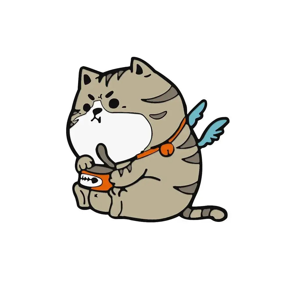 Cat Reading Enamel Pin for Book Lovers — product view
