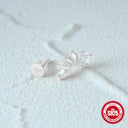 CANNER 1PC Ins Simple Flat Head Stud Earring Women 925 Silver