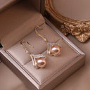 Imitation Pearl Flower Fringe Long Dangle Earrings For Women Party Jewelry