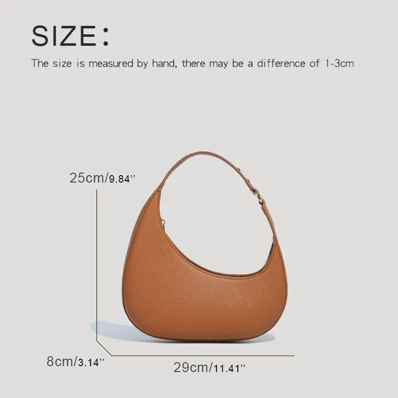 Vintage Half Moon Bag For Women Luxury Designer PU Purse